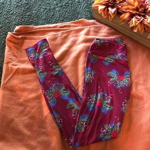 OS Christmas bow LLR leggings